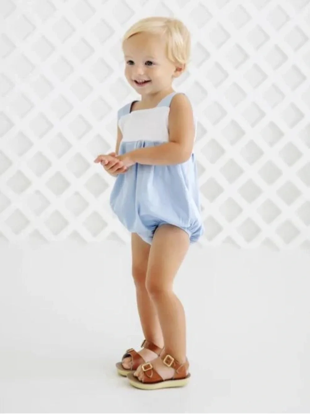 The Beaufort Bonnet Company Unisex Branham Bubble Blue White 12 to 18 Month NWOT